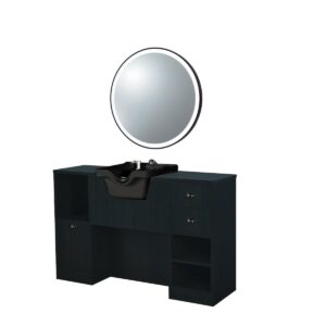 Tocador negro con lavacabezas Oke 7