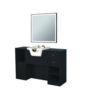 Tocador negro con lavacabezas Oke 9