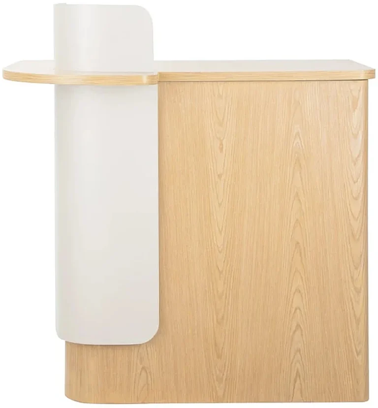 Mostrador de recepción blanco y beige Cora