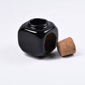 CUENCO DE PORCELANA CON TAPA DE CORCHO