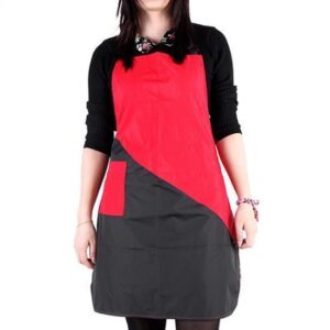 Delantal de peluquería Negro y Rojo