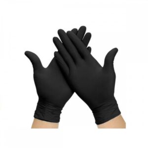 Guantes de nitrilo sin polvo negro 100 pcs