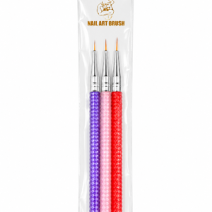 Juego de 3 Pinceles Para Decoración de Uñas