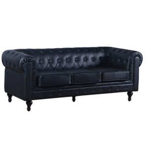 SILLÓN DE ESPERA CHESTER TRES PLAZAS NEGRO