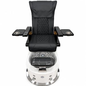 Silla Negro de pedicura spa con bañera de cristal