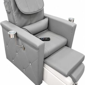 Silla gris de pedicura spa con bañera de hidromasaje