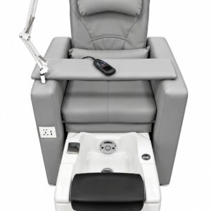 Silla gris de pedicura spa con bañera de hidromasaje
