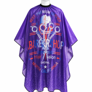 Capa de barberia morado y blanco