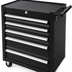 Carro de herramientas 5 cajones, 62 cm, negro