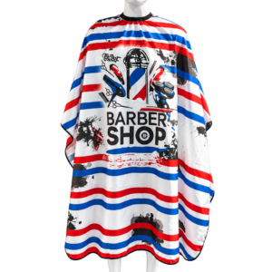 Capa de barberia blanco y rojo