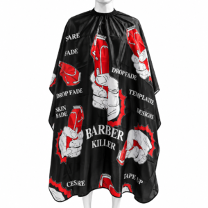 Capa de barberia negro y rojo