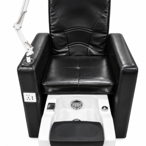Silla negra de pedicura spa con bañera de hidromasaje