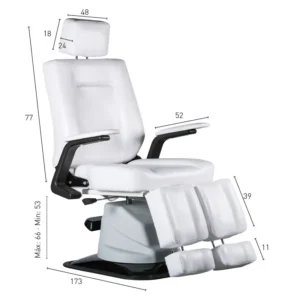 SILLON DE PEDICURA TORINO ARTICULADO BLANCO